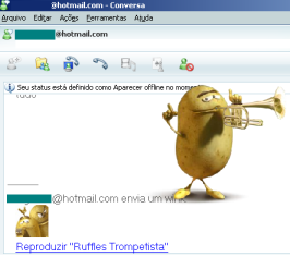 Wink Ruffles no Messenger: batatas do barulho